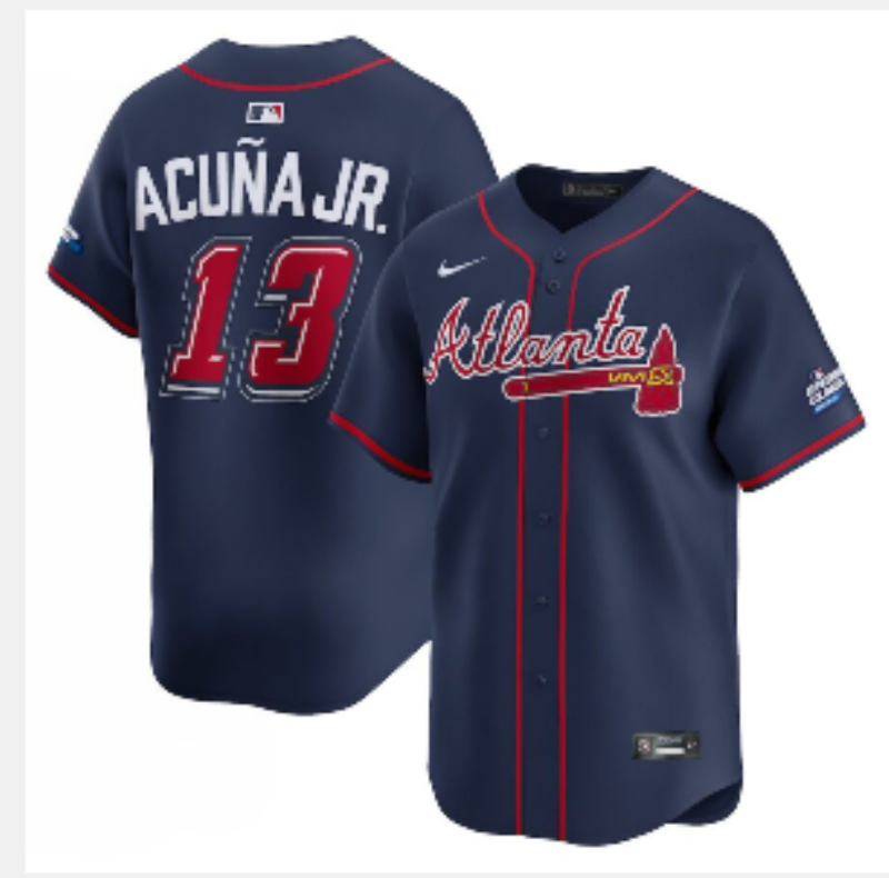 Men Atlanta Braves #13 Acuna Jr blue 2025 Nike MLB jersey->atlanta braves->MLB Jersey